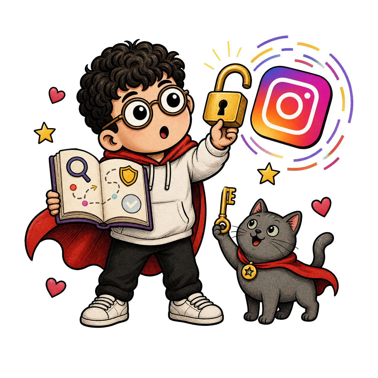 Instagram Recovery Guide IG HERO mascot illustration
