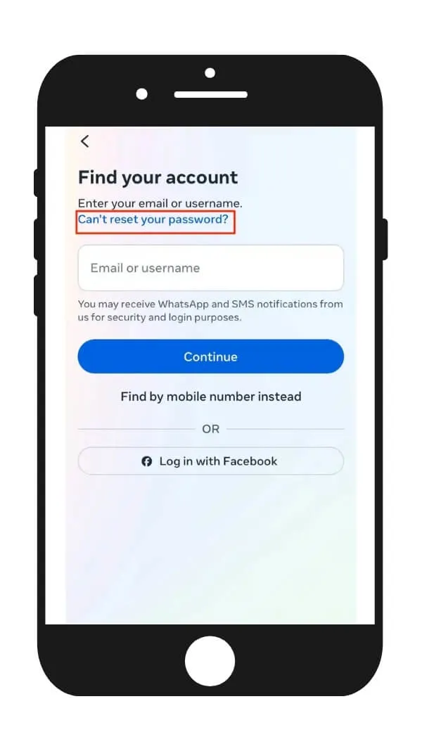 Forgot password method — step 2
