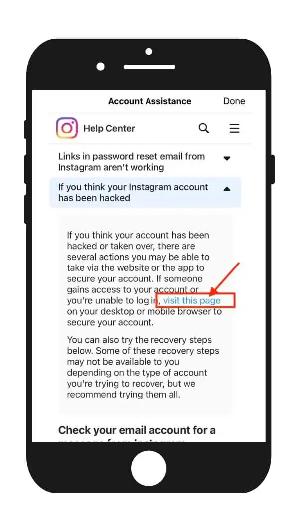 Forgot password method — step 3