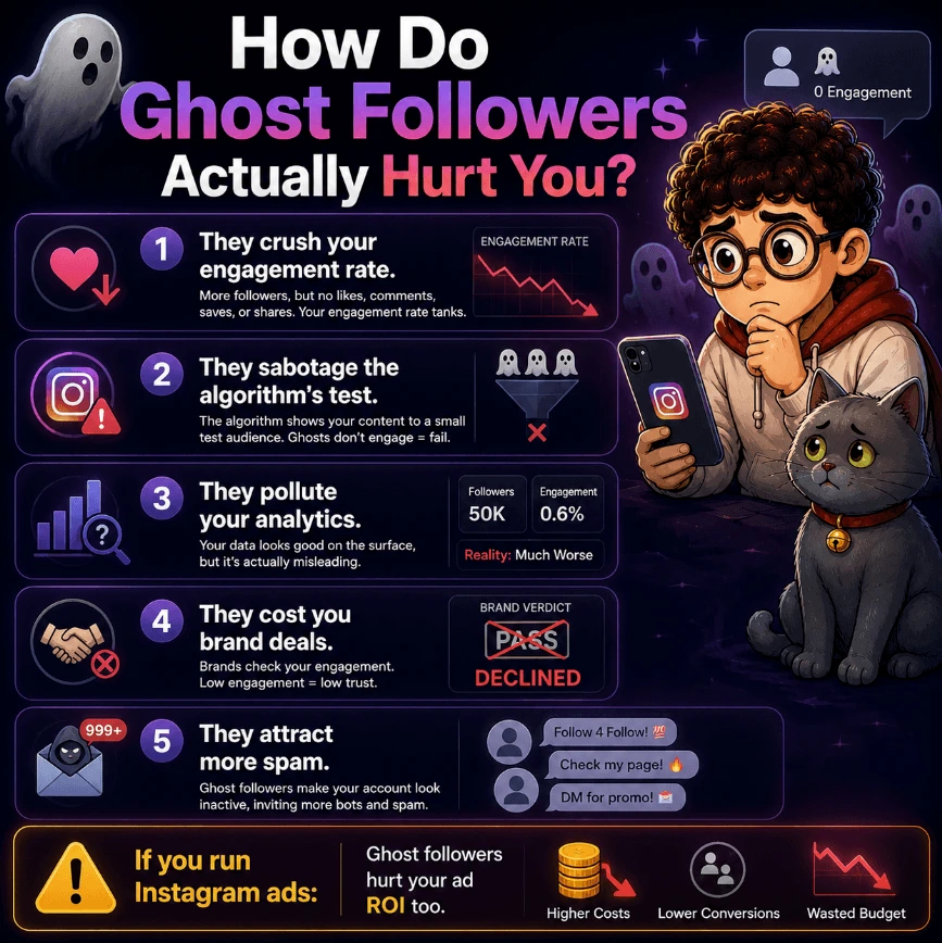 how do ghost followers actually hurt you