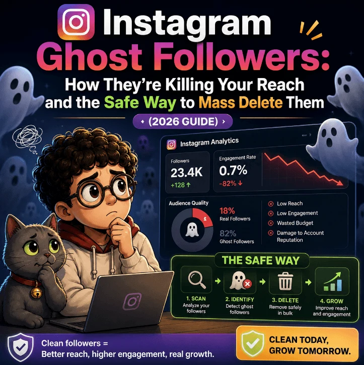Instagram ghost followers mass delete guide by IG HERO