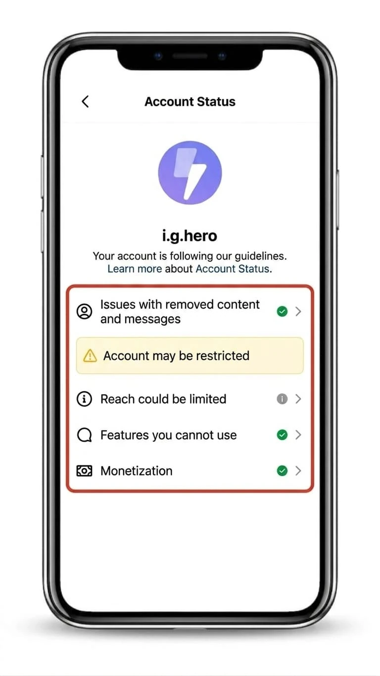 Instagram reach limited check screen
