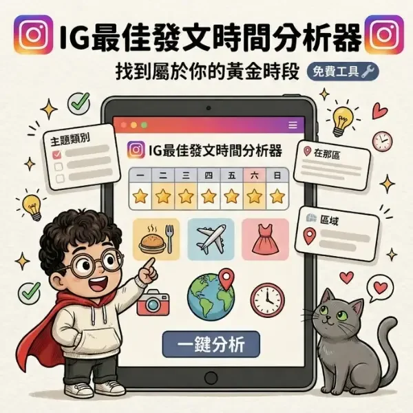 IG最佳發文時間分析器-自動幫你找出屬於你的最佳時間