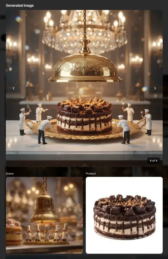 案例-SCENE4所產出的主圖視覺-夢幻巧克力蛋糕場景
